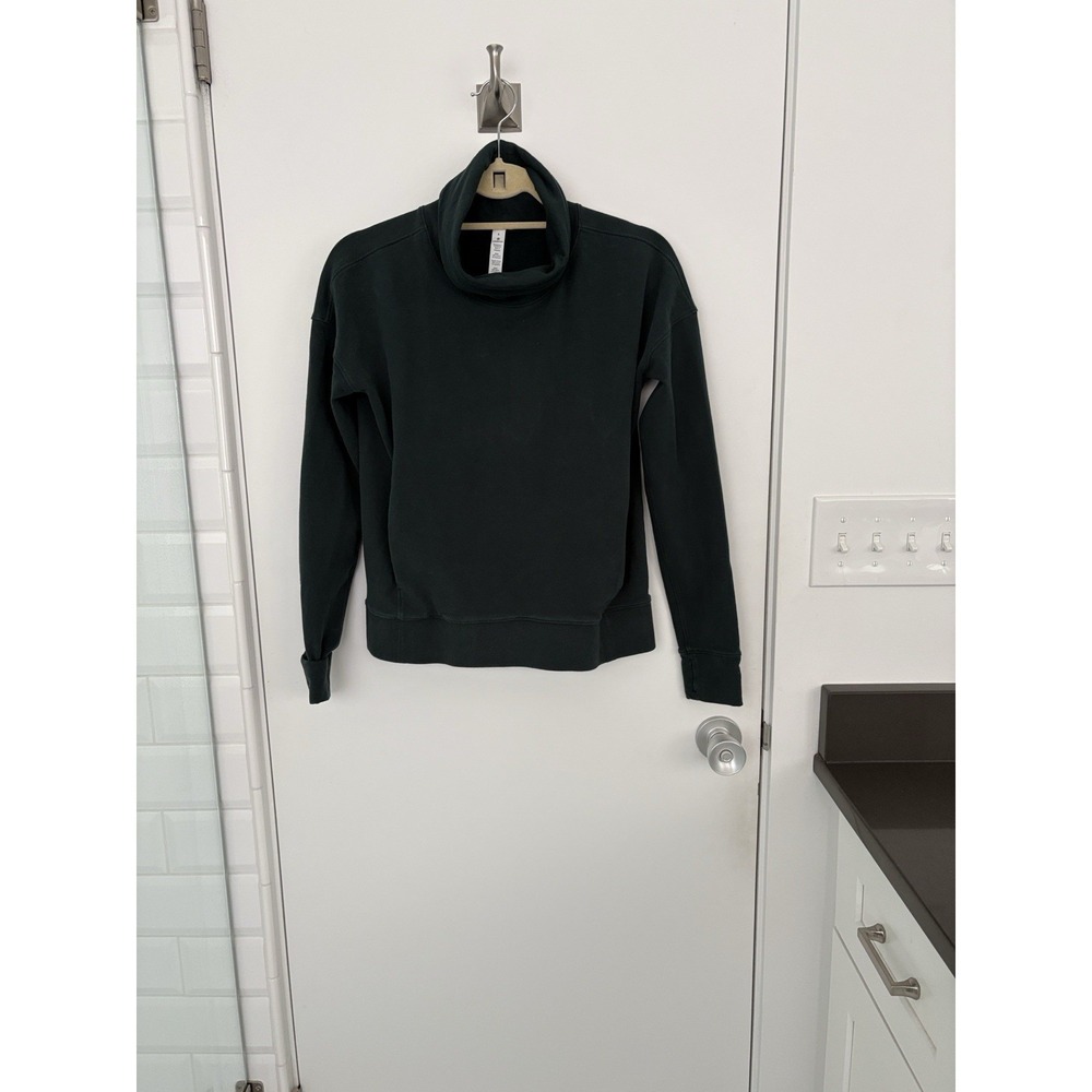 Lululemon Cowl Neck Pullover Sweatshirt  Dark Green Log‎ Size 4